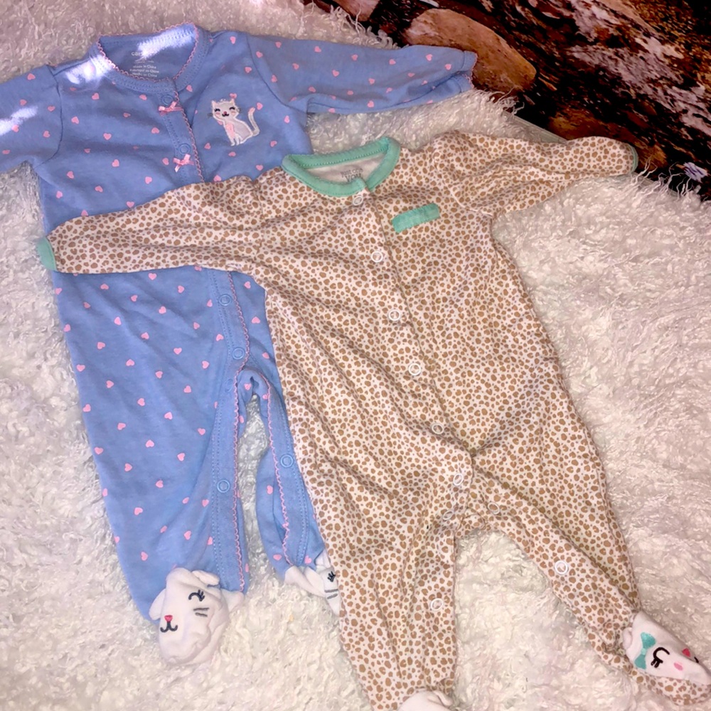 🐱 kitty lovers baby girl button up footies